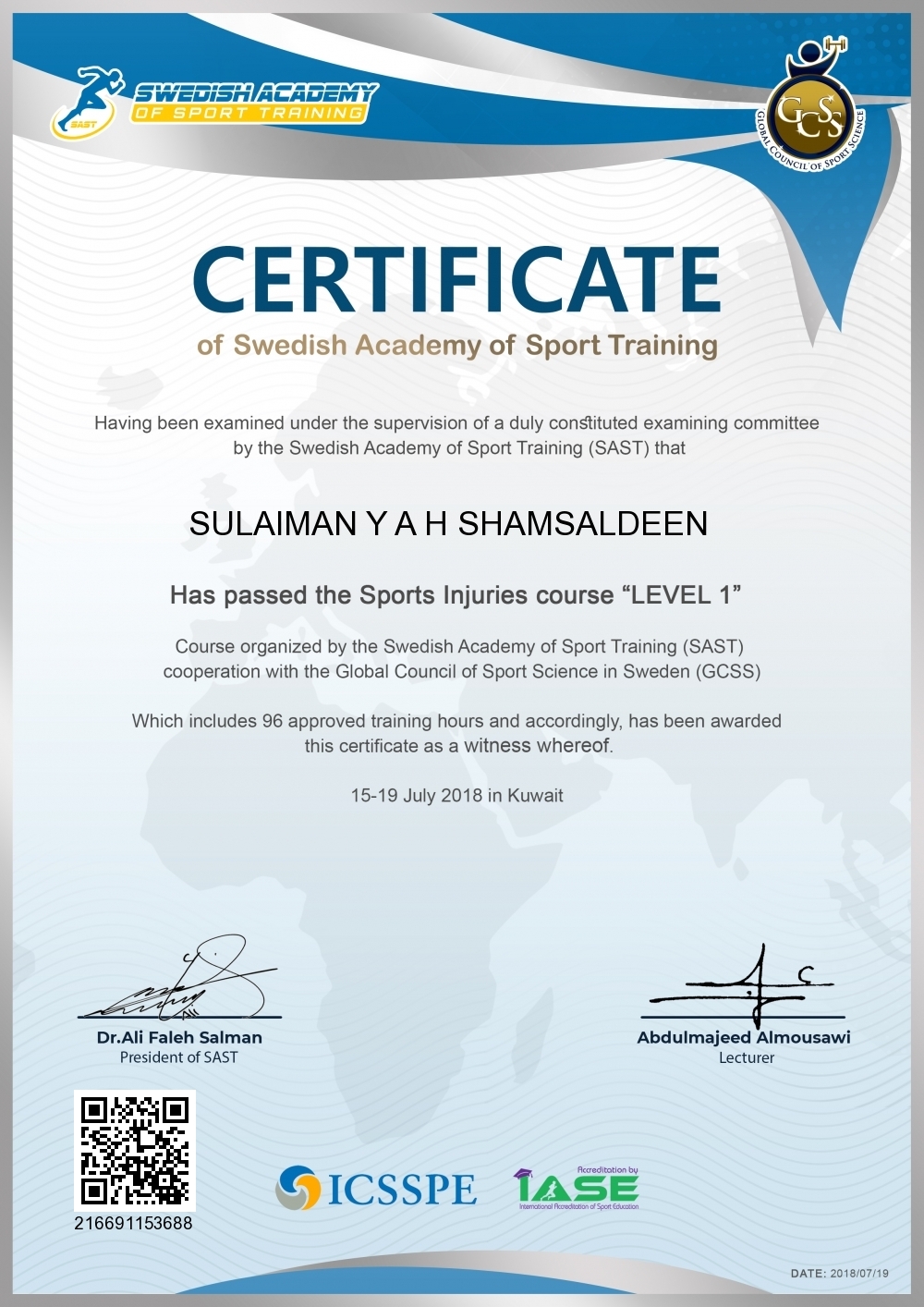 SULAIMAN Y A H SHAMSALDEEN